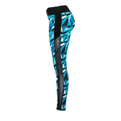 Blue leggings with a geometric pattern - Pants 1
