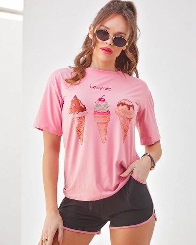 Royalfashion Women's sports set with a t-shirt and shorts Ice Cream