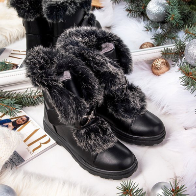 Black snow boots with fur All About You - Footwear 1