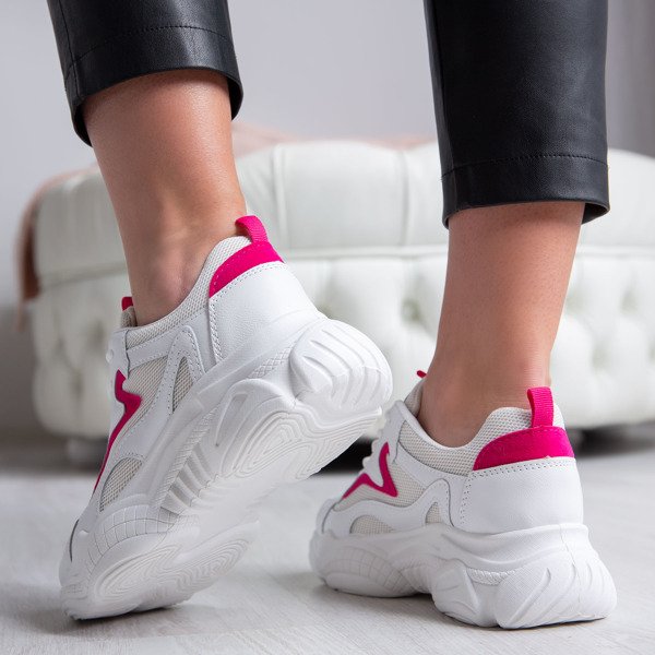 White daddy shoes with pink Mia insert - Footwear 1