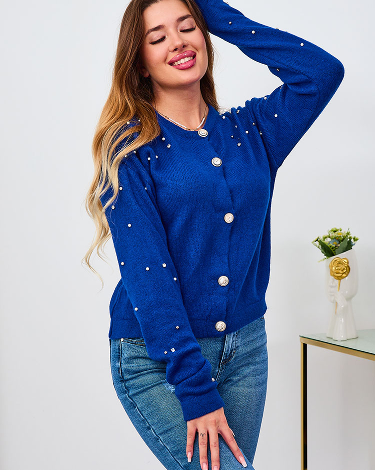Royalfashion Cobalt Women's Unbuttoned Sweater