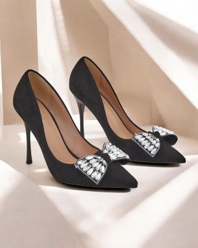 Royalfashion Women's high-heeled shoes with a bow Cocarte