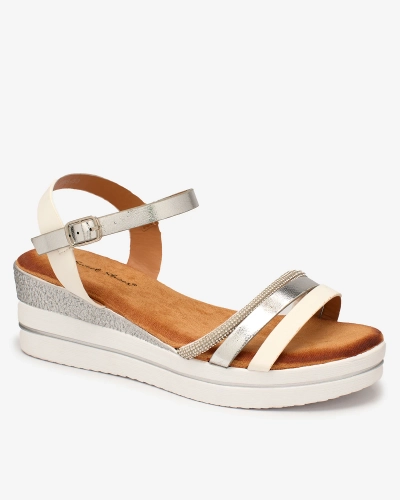 Royalfashion Женские серебряные сандалии Afocla с серебряными якорями