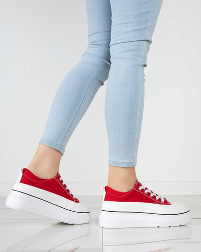 OUTLET Red women's sneakers on the platform Veritar - Footwear