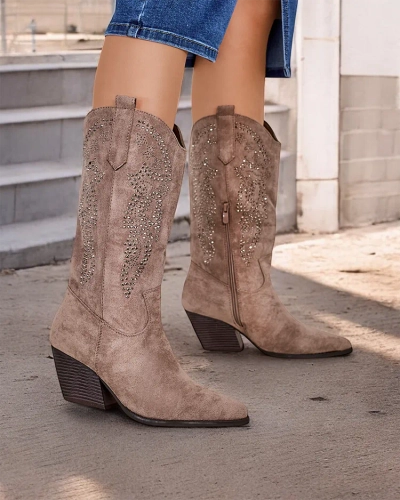 Royalfashion Women's cowboy boots on a heel Kokoko