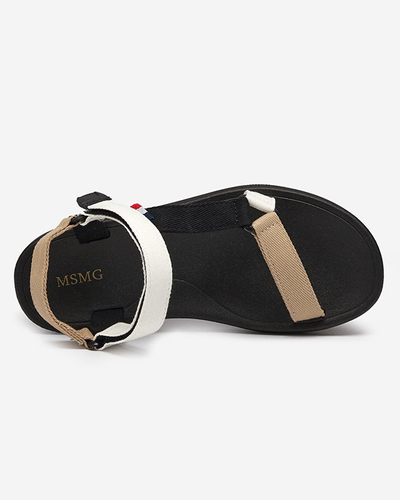 Icon Sieviešu baltas auduma sandales Ojo- Footwear