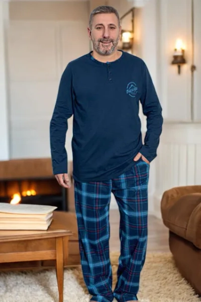 Royalfashion Cotton plaid men's pajamas PLUS SIZE