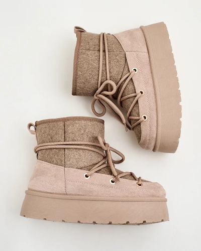 Royalfashion Women's lace-up Filori snow boots