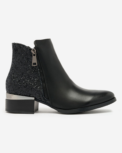 Royalfashion Black women's boots with brocade Brosec