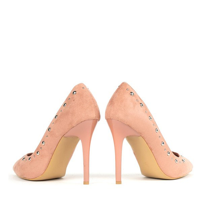 Pink pumps on a high heel with silver jets Filia - Shoes 1