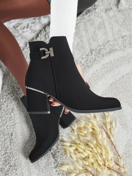 Women's Eco-Leather Ankle Boots with Block Heel Ruvina