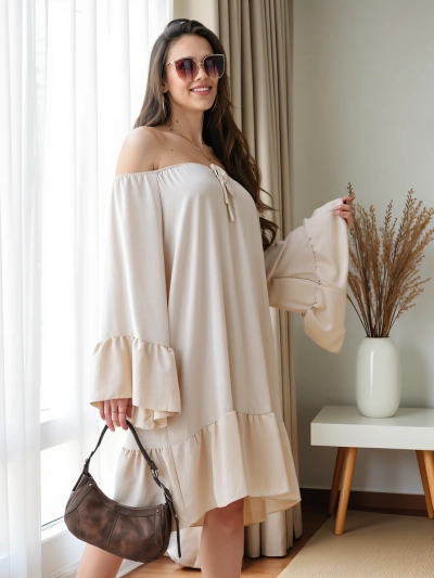 Royalfashion Sieviešu kleita a'la Spāņu stilā ar volāniem, oversized