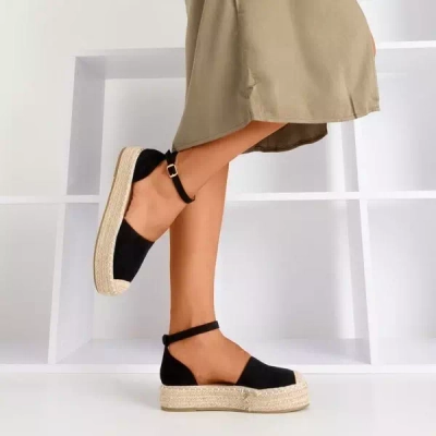 OUTLET Black women's espadrilles on the Maritel platform - Footwear