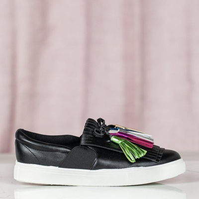 OUTLET Black sports sneakers with Osederra fringes - Footwear