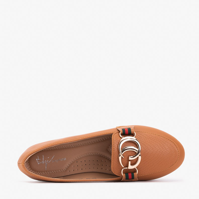 Women's moccasins with camel toe decorations Meneris - Footwear