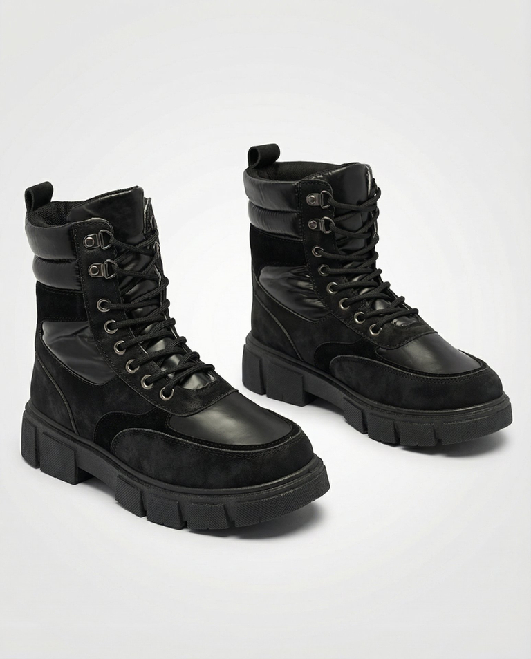 Black women's insulated trapper boots Kasemi- Footwear