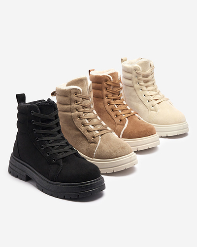 Women's insulated trapper boots in brown color Tivica - Footwear