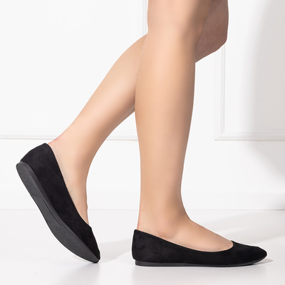 Black women's eco-suede ballerinas Aymi - Footwear