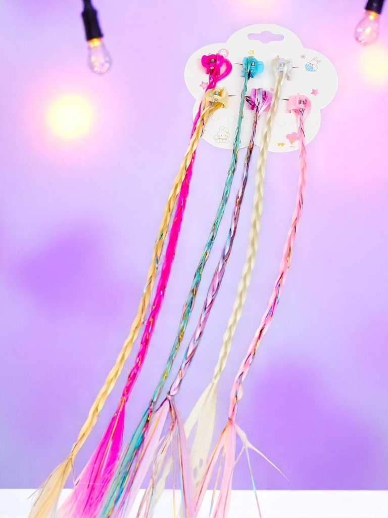 Royalfashion Colorful clip-in braids with hair clips
