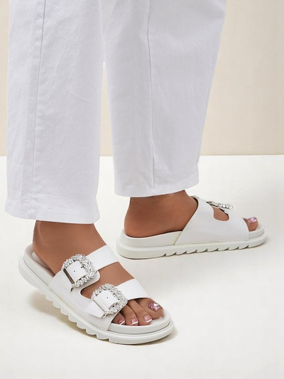 Royalfashion women's slides with buckles Mrs Aurora