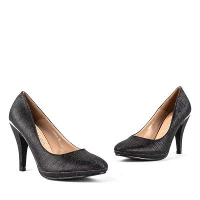 OUTLET Black brocade pumps on a Candycess heel - Shoes