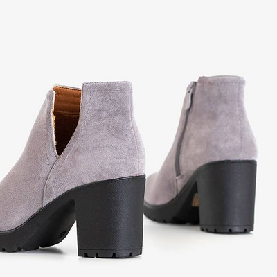 OUTLET Light gray insulated women's boots on the Ryoko post - Footwear