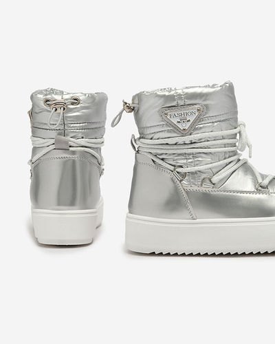 Royalfashion Bērnu slip-on apavi a'la sniega zābaki sudraba krāsā Asifa