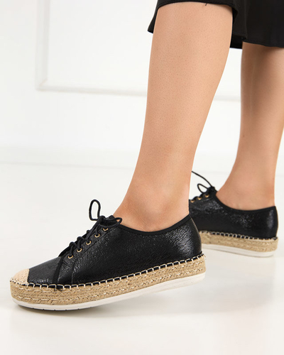 OUTLET Women's black lace-up sneakers Furmoni - Footwear