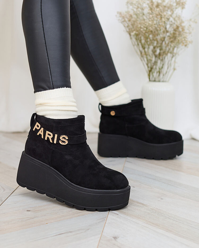 Royalfashion Black women's boots a'la snow boots with ornament Parisela