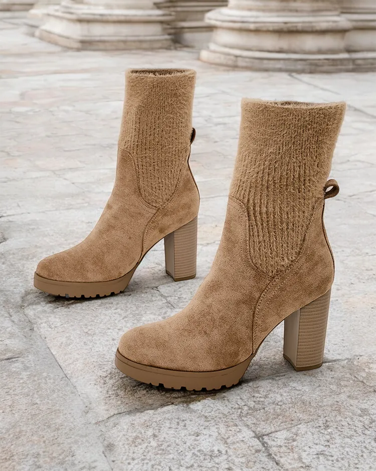 Royalfashion Women's ankle boots on a post Libbo