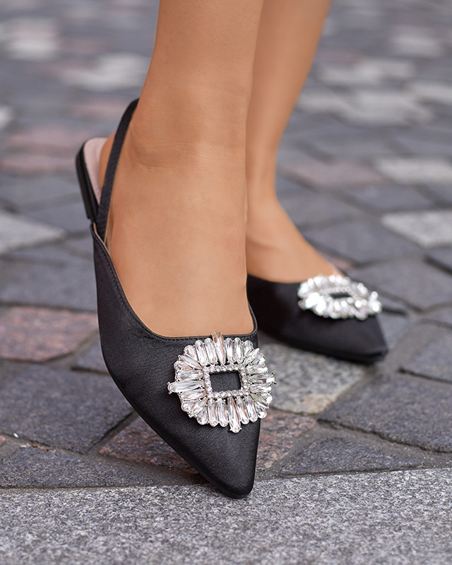 Black Etalli ballerina slippers. Footwear