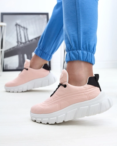 Light pink women's fabric sports shoes Riotay- Footwear