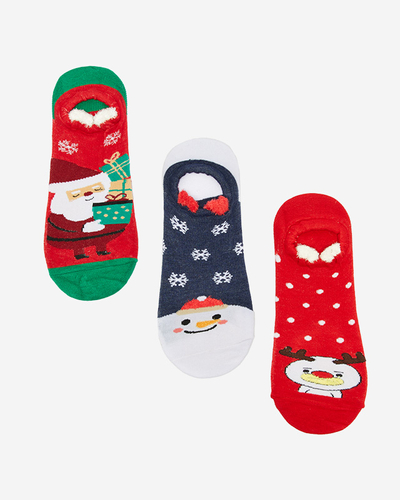Women's colorful feet with Christmas print 3/pack - Underwear