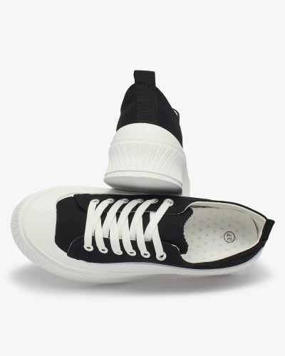 Royalfashion Black sports sneakers on platform Luceri