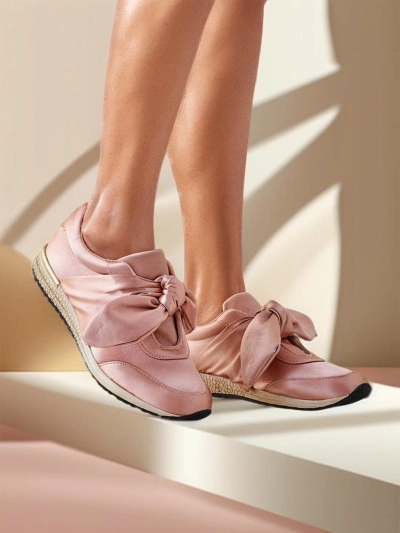 Royalfashion Women's Sneakers with Bow Socca