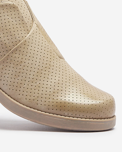 Beige women's eco leather half shoes Ilioppa- Footwear