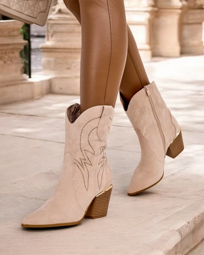 Royalfashion Women's cowboy boots with heels Konoko