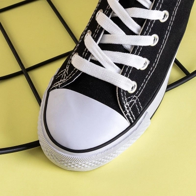 OUTLET Black women's high-top sneakers Tonet - Footwear