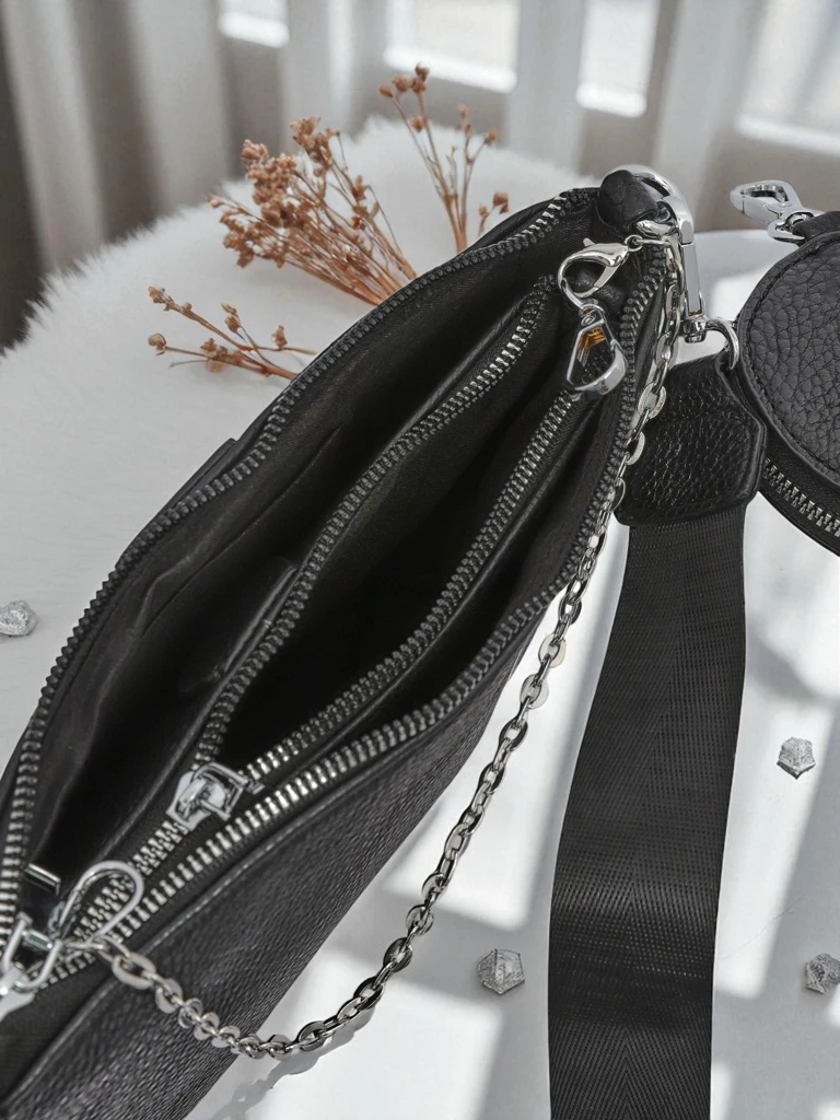 Damska torebka wielofunkcyjna Scylla w kolorze czarnym ze skóry ekologicznej