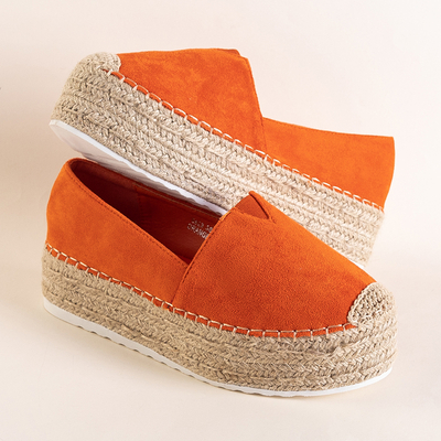 Women's orange espadrilles on the Erolova platform - Shoes