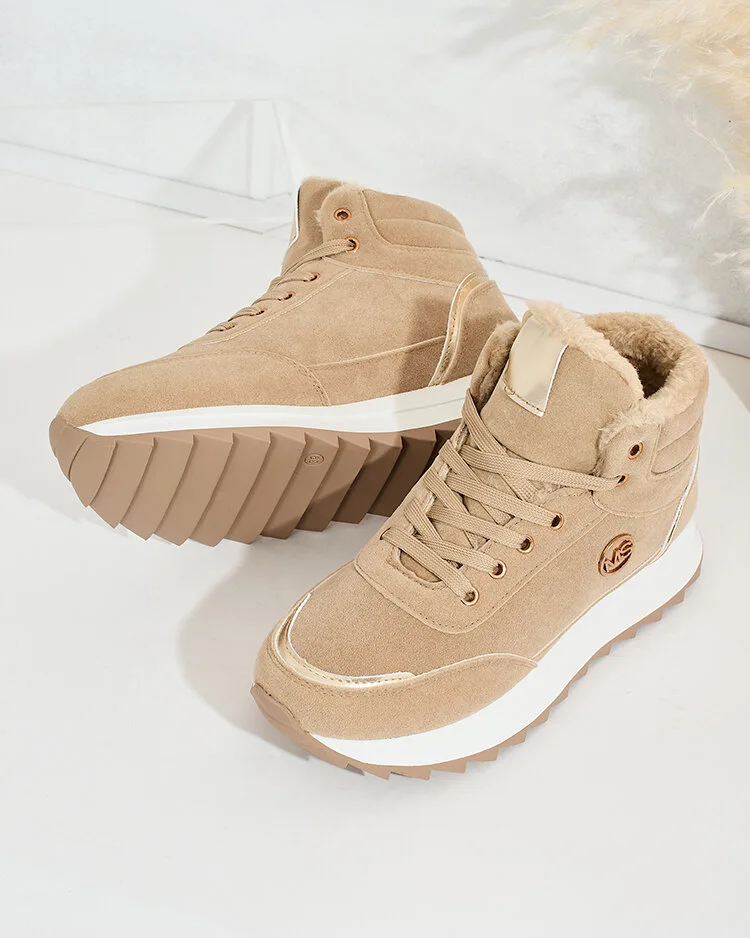 Royalfashion Warmed women's sneakers with fur Casill