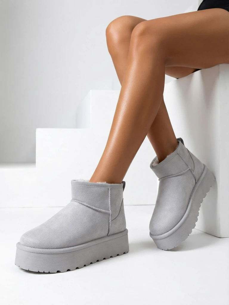 Короткие женские снежные ботинки Royalfashion а-ля Fofio