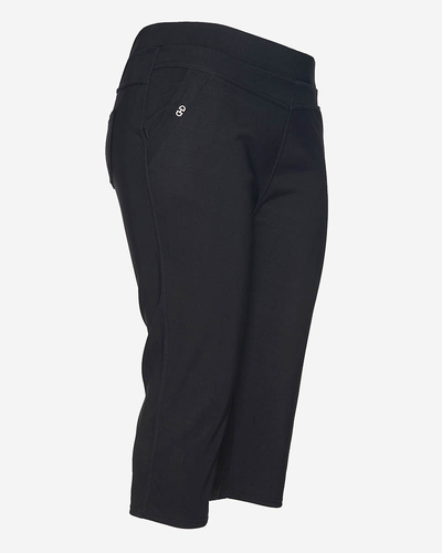 Women's 3/4 length shorts in black PLUS SIZE - Clothing
