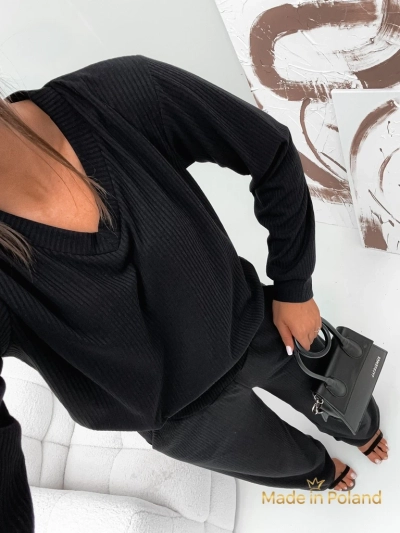 Cotton Women's Knitted Sweater Set Shadow Line