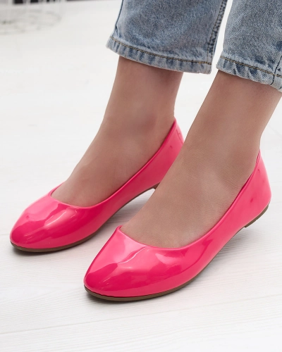 Neon pink women's lacquered ballerinas Fama - Footwear