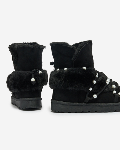 Royalfashion Women's snow boots with pearls Cuvilav