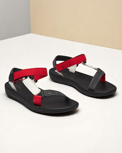 Luna Women's Red and Black Synthetic Summer Sandals