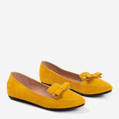 Mustard loafers with Shell bow - Footwear