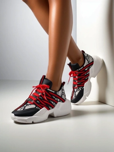 Royalfashion Women's sports sneakers on a thicker sole Ivvert
