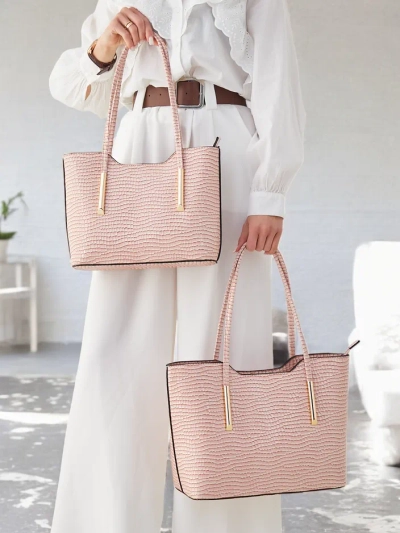 Royalfashion Double patent handbag for women with embossing